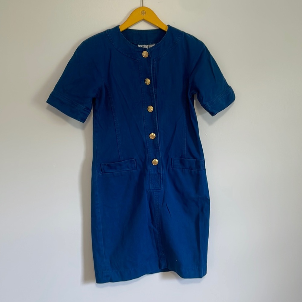 [Vintage] Blue Denim Button Dress